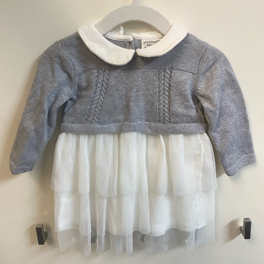Viverano Organic Peter Pan Knit Baby Girl Tutu Dress